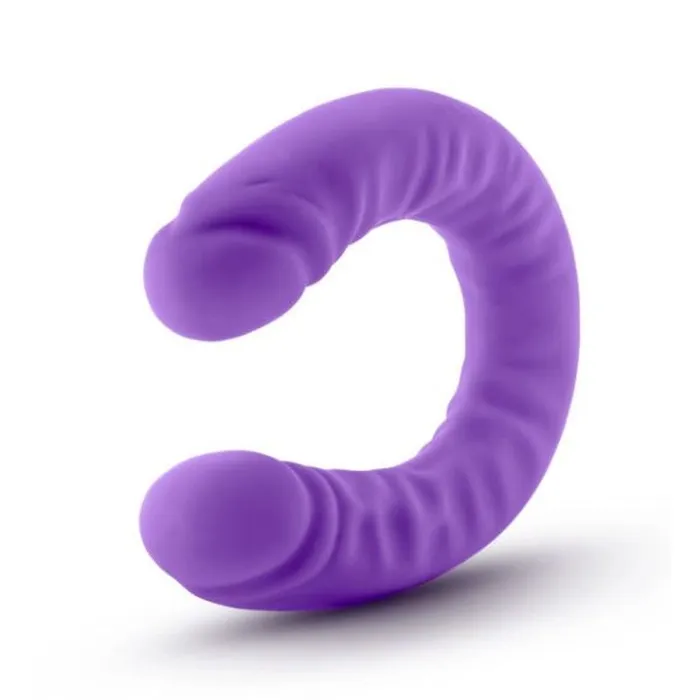 Blush Novelties Ruse Silicone Slim 18 Inch Double Dong Purple Dildos