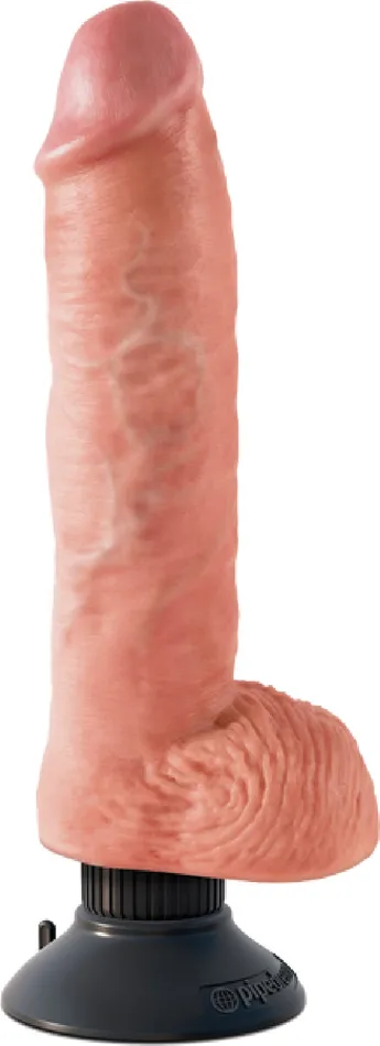 Female Sex Toys King Kock 10 Vibrating Cock With Balls Flesh Pipedreams