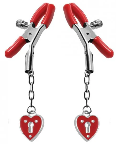 Female Sex Toys Master Series Charmed Heart Padlock Nipple Clamps Female Sex Toys Master Series Charmed Heart Padlock Nipple Clamps