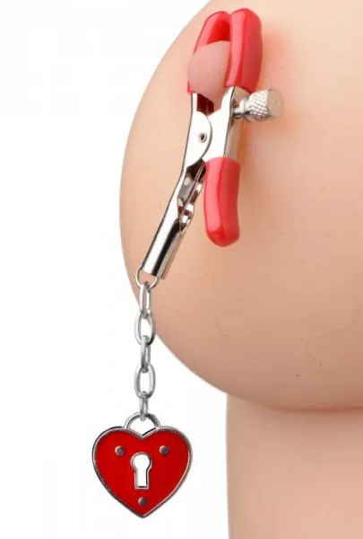 Female Sex Toys Master Series Charmed Heart Padlock Nipple Clamps Female Sex Toys Master Series Charmed Heart Padlock Nipple Clamps