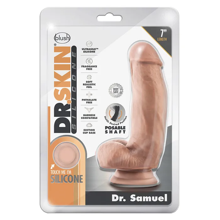 BLUSH BLUSH Dr Skin Silicone Dong With Suction CupDr Samuel Vanilla 7 Dildos