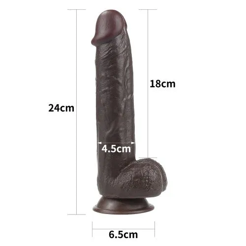 Love Toy Dildos Realistic Double Layer Sliding Skin Dong 95 Dark Brown Dildo