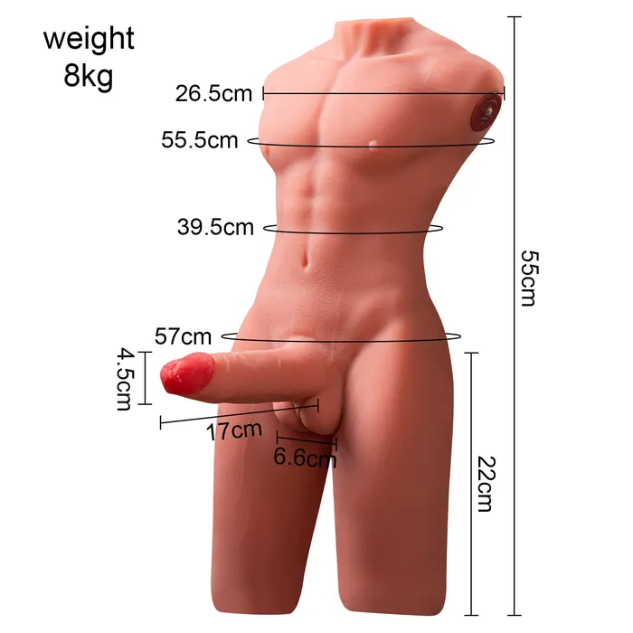 Male Sex Toys Male Torso Sex Doll Realistic Thrusting Dildo 