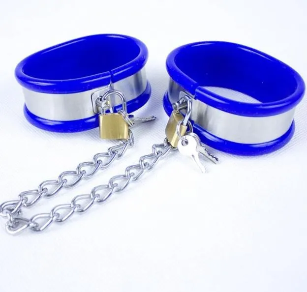 Male Sex Toys Steel Silicone Wrist Restraints Extasy