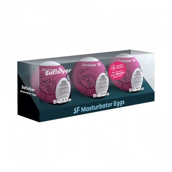 Satisfyer Male Sex Toys Masturbator Egg 3er Set Bubble Violet