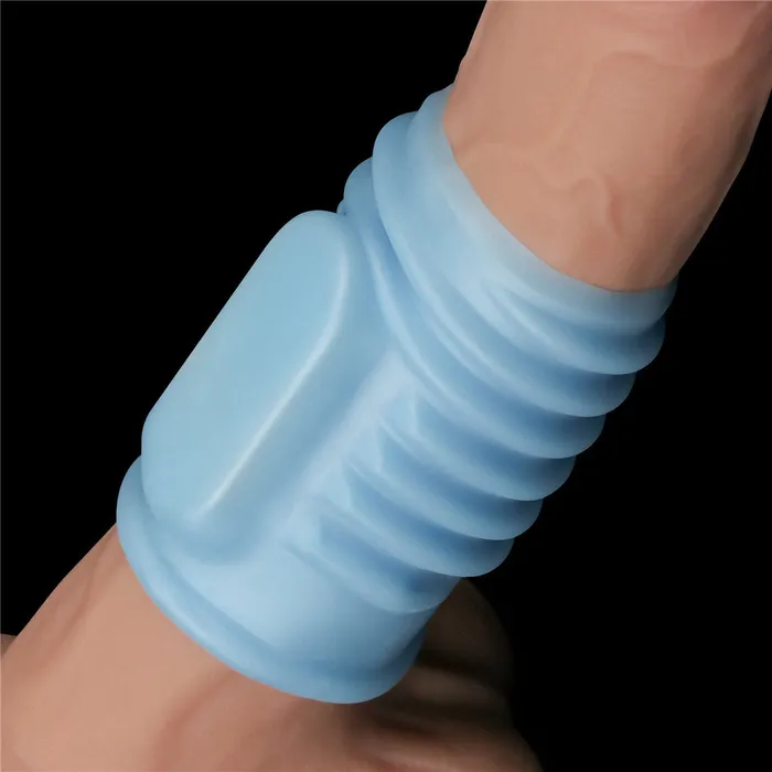 Male Sex Toys LOVETOY LOVETOY Vibrating Spiral Knights Ring Penis Sleeve Blue