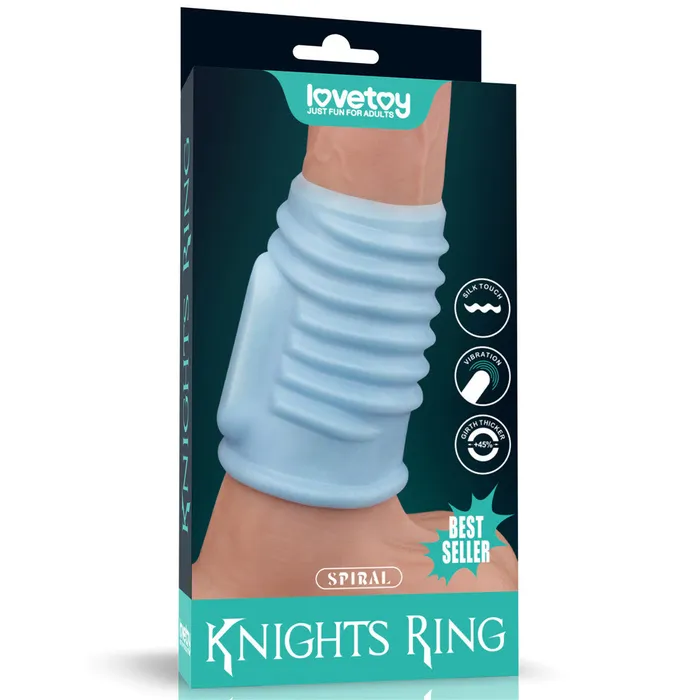 Male Sex Toys LOVETOY LOVETOY Vibrating Spiral Knights Ring Penis Sleeve Blue