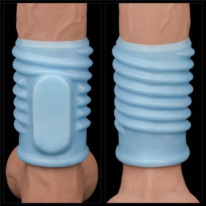 Male Sex Toys LOVETOY LOVETOY Vibrating Spiral Knights Ring Penis Sleeve Blue