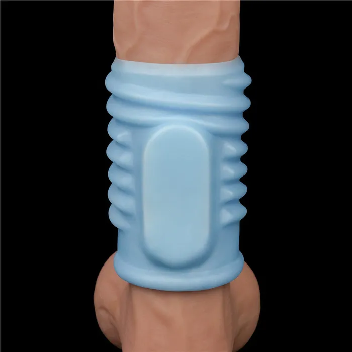 Male Sex Toys LOVETOY LOVETOY Vibrating Spiral Knights Ring Penis Sleeve Blue