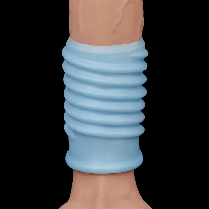 Male Sex Toys LOVETOY LOVETOY Vibrating Spiral Knights Ring Penis Sleeve Blue