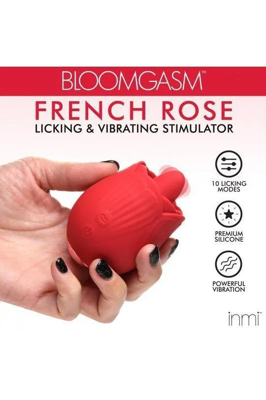 Vibrators Sex On the Go 10X French Rose Licking and Vibrating Stimulator