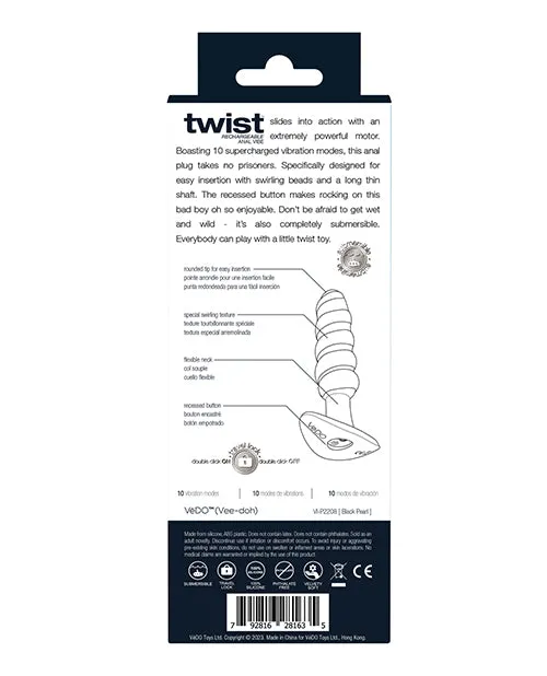 Anal Savvy Co Vedo Twist Rechargeable Anal Plug