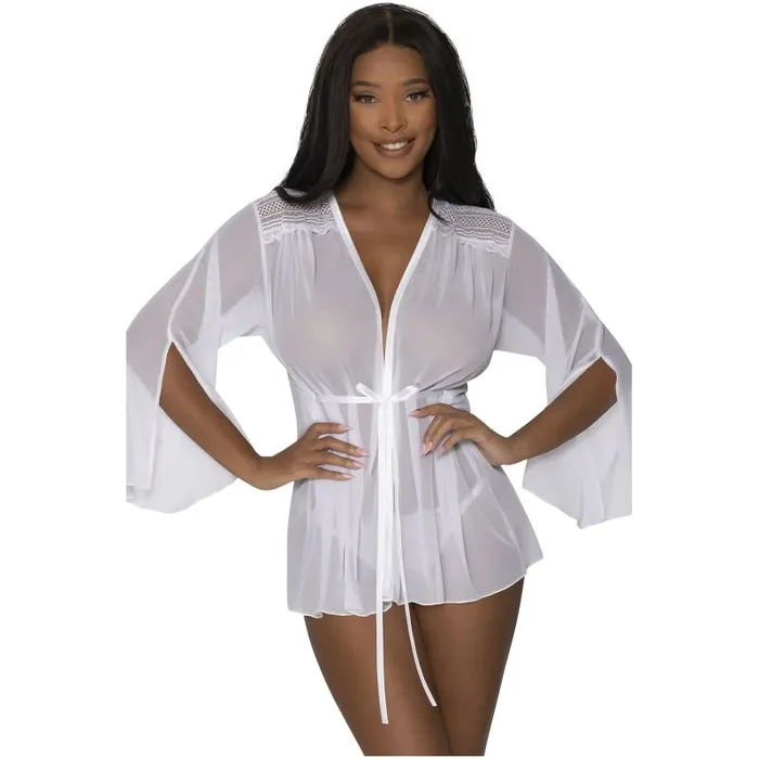 Exposed Lingerie Male Sex Toys Flowing Short Robe SM LXL Queen Exposed