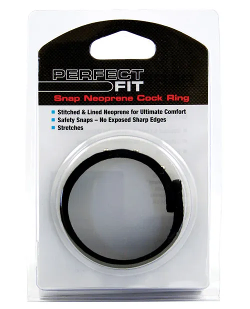Perfect Fit Brand Perfect Fit Neoprene Snap Cock Ring Black Male Sex Toys