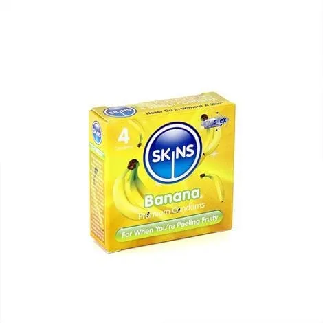 Skins Condoms UK Skins Condoms Banana 4 Pack Enhancers