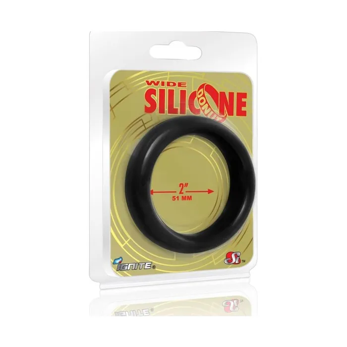 Wide Donut Black Cock Ring 51mm Si Novelties Male Sex Toys Wide Donut Black Cock Ring 51mm Si Novelties Male Sex Toys