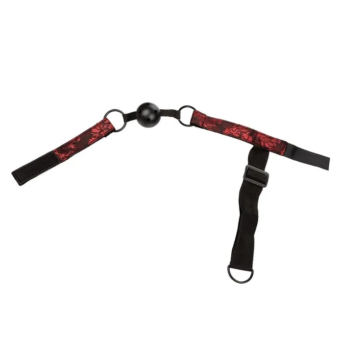 CalExotics Restraints CalExotics Scandal Breathable Ball Gag With Cuffs Red