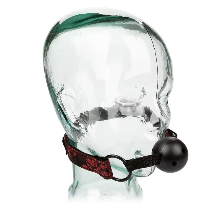 CalExotics Restraints CalExotics Scandal Breathable Ball Gag With Cuffs Red