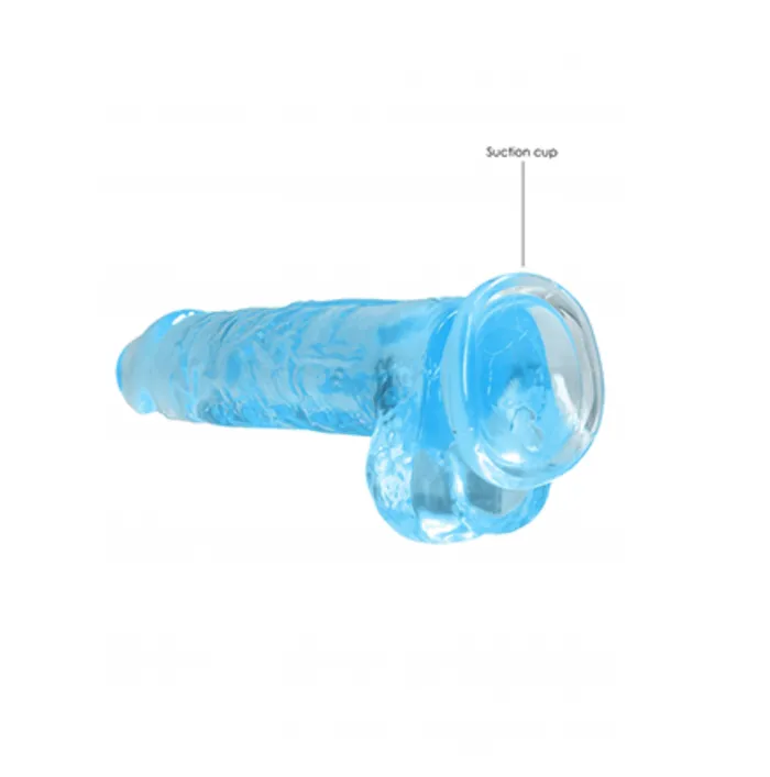 Dildos RealRock RealRock Crystal Clear Realistic With Balls 820cm Blue Dildos RealRock RealRock Crystal Clear Realistic With Balls 820cm Blue