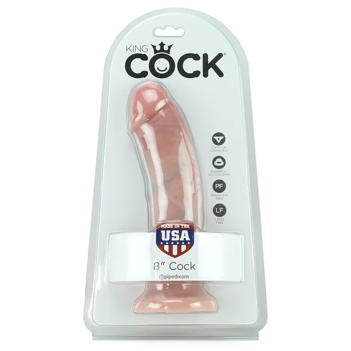 Nalpac Female Sex Toys Pipedream King Cock 8 in Cock Realistic Dildo With Suction Cup Beige