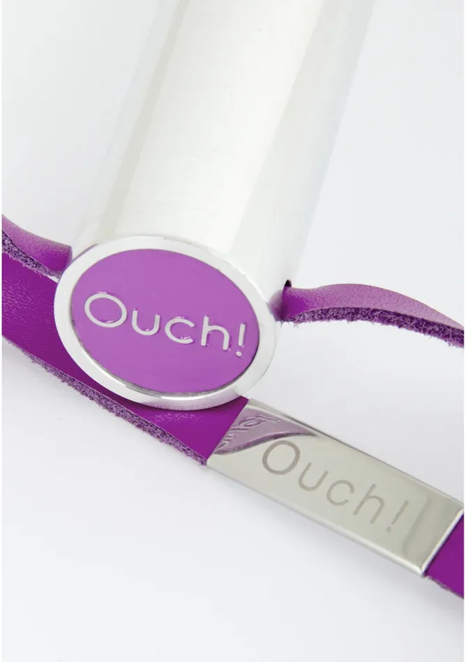 Shots America Vibrators Leather Circle Tipped Crop Purple