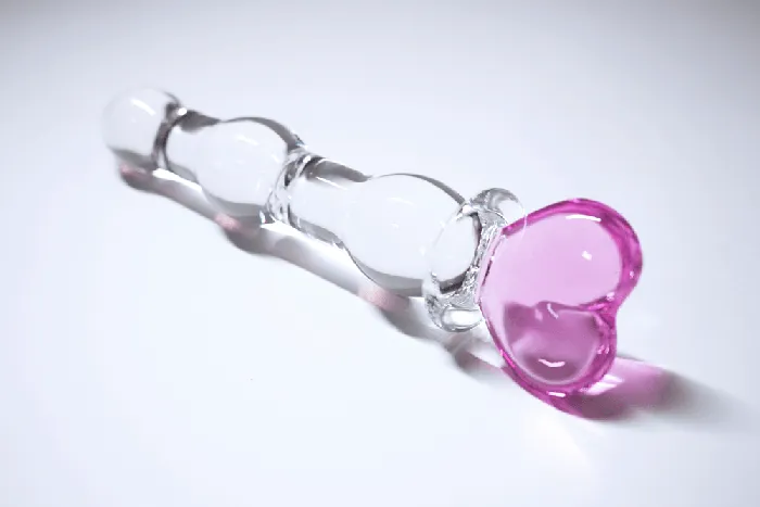 The Kinky Peach Dildos Heart Glass Dildo