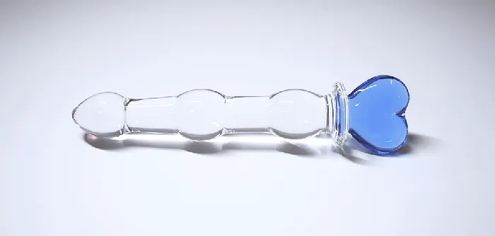The Kinky Peach Dildos Heart Glass Dildo