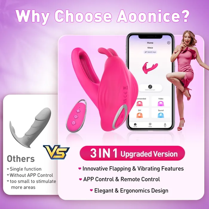 Vibrators Sohimi VINCE App Control Wearable GSpot and Clitoiral Stimulator