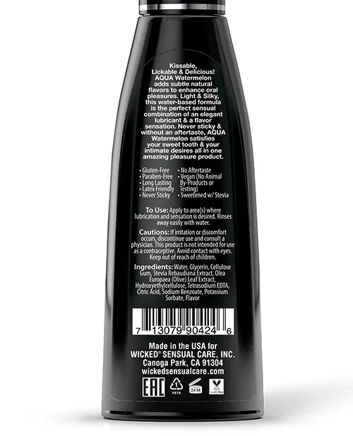 Wicked Sensual Care Vibrators Aqua Water Based Ludricant 4 Oz Watermelon