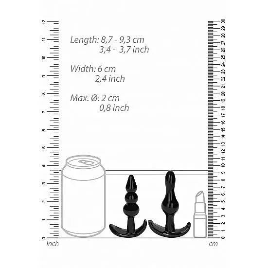 Anal Sono Sono No 80 4Piece Butt Plug Set Black