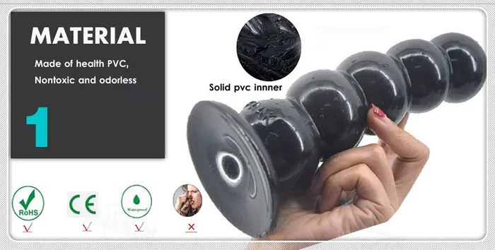 Huge Anal Beads Plugs 3 Colors Own Pleasures Male Sex Toys