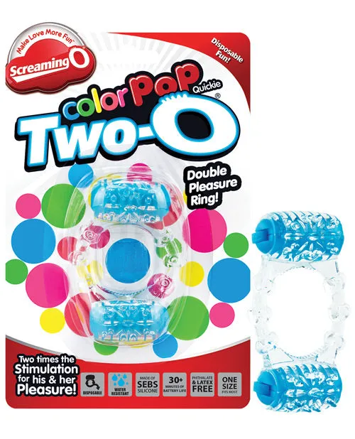 Screaming O Color Pop Quickie TwoO Blue Screaming O Vibrators