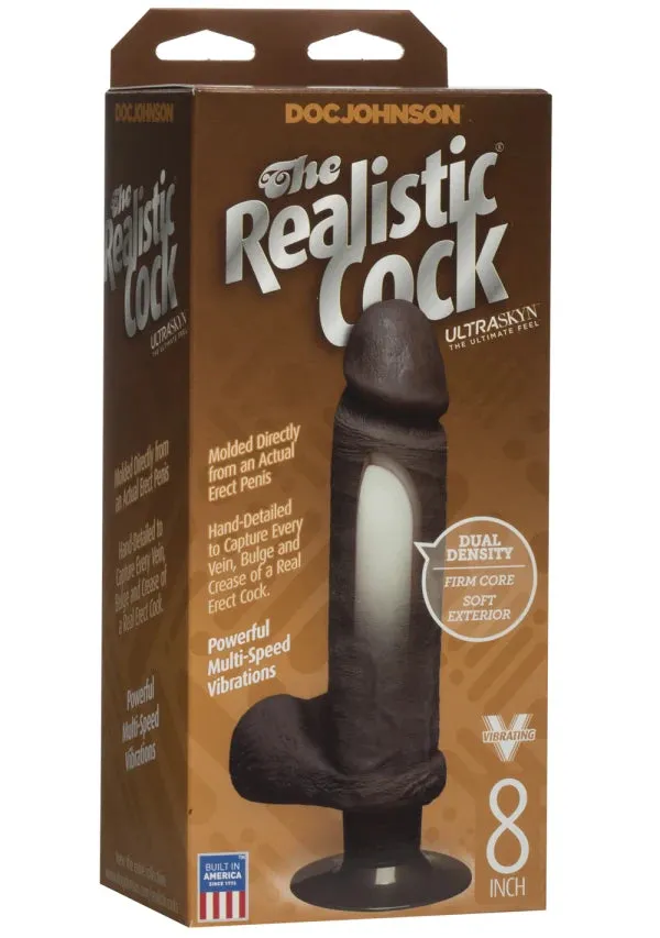 The Realistic Cock Vibrating 8 Black Doc Johnson Dildos